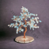 Aquamarine Gemstone Chips Tree With Agate Slice Base
