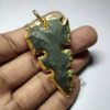Gold Rimmed Blood Stone Arrowhead Pendant