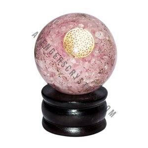 Rose Quartz Flower of Life Orgonite Energy Ball