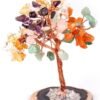Seven Chakra Gemstone Chips Tree With Agate Slice Base
