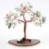 Amazonite Gemstone Chips Tree With Agate Slice Base