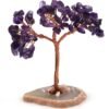 Amethyst Gemstone Chips Tree With Agate Slice Base