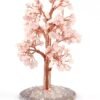Rose Quartz Crystals Chips Christmas Tree With Agate Slice Base