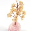 Citrine Gemstone Chips Tree With Rose Quartz Base